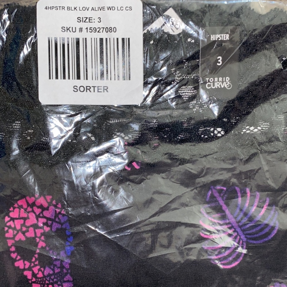 NWT TORRID Hipster Panty - Cotton Skull & Heart Black - Picture 6 of 10
